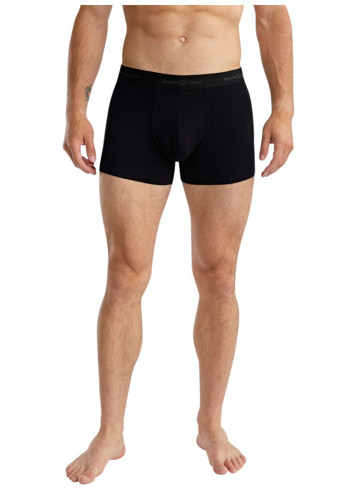 Lot de deux boxers classiques en coton multicolores unis pourvu d'une coupe slim