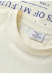 Thumbnail T-shirt en coton écru à coupe droite pourvu d'un col rond côtelé - Image 4