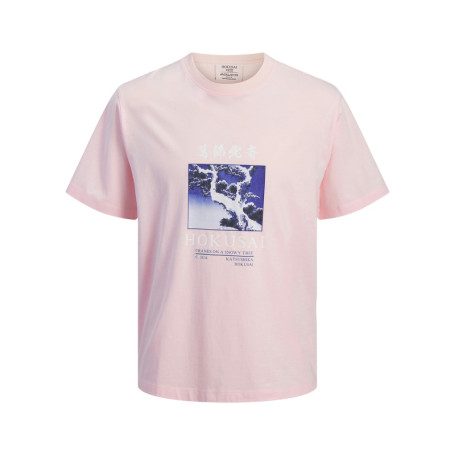 T-shirt en coton rose à coupe droite pourvu...