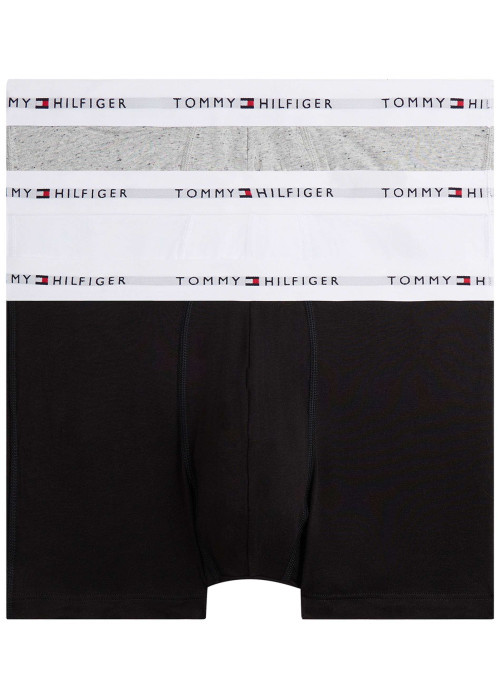 Lot de 3 boxers classiques en coton multicolores unis avec une taille élastiquée