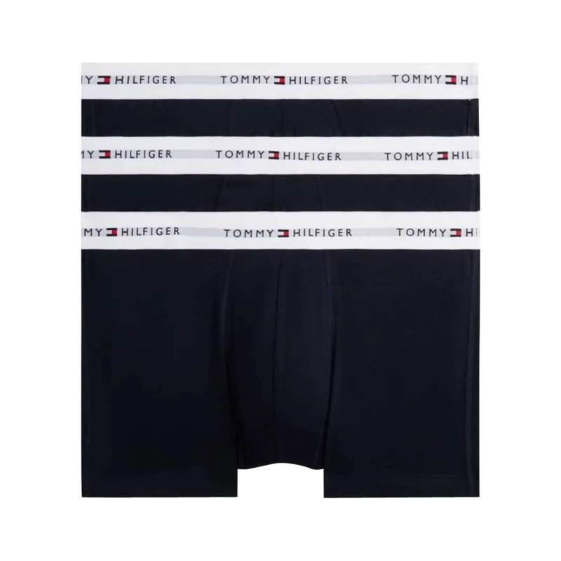 Tommy Hilfiger - Lot De 3 Boxers Classiques En Coton Marine Unis Pourvus D'une Taille élastiquée - Bleu Foncé