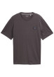 Thumbnail T-shirt en coton anthracite à coupe droite pourvu d'un col rond