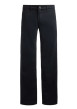 Thumbnail Pantalon Pallas en coton bleu foncé uni avec une coupe slim et poches plaquées