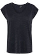 Thumbnail T-shirt marine à rayures avec une coupe loose un col v et détail lurex