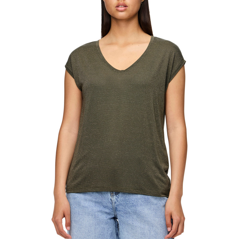 Pieces - T-shirt Kaki à Rayures Avec Une Coupe Droite Et Des Manches Courtes - Vert Pieces - T-shirt Kaki à Rayures Avec Une Coupe Droite Et Des Manches Courtes - Vert