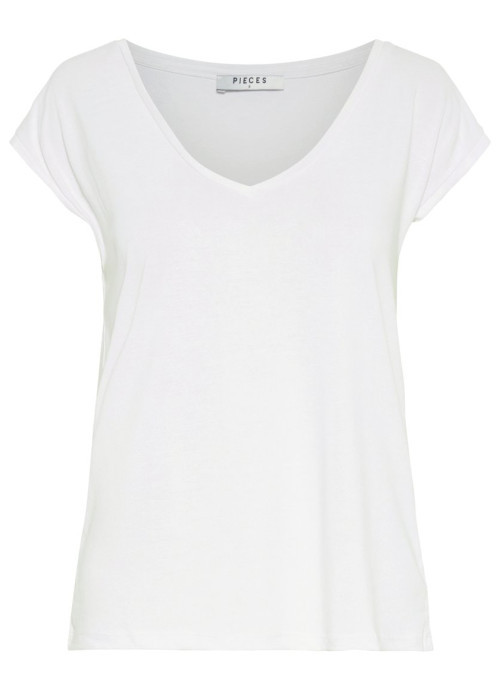 T-shirt femme avec une coupe droite des manches courtes et un col en V