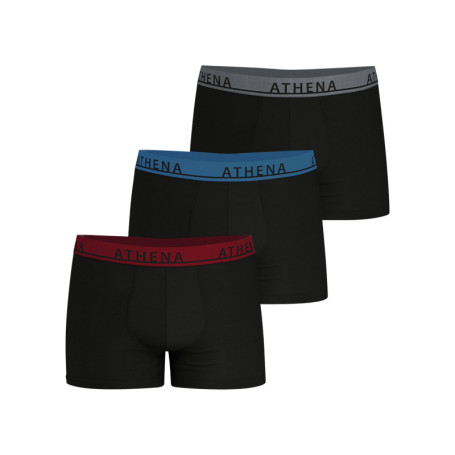 Lot de 3 boxers en coton noirs unis pourvus...