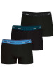 Thumbnail Lot de 3 boxers en coton noirs unis avec le nom de la marque imprimé