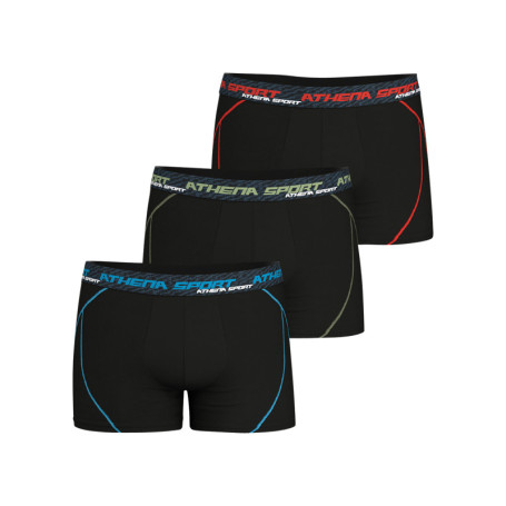 Lot de 3 boxers noirs unis pourvus du nom de la...