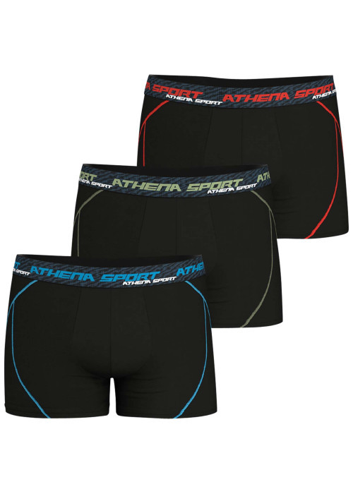 Lot de 3 boxers noirs unis pourvus du nom de la marque imprimé