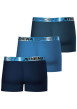 Thumbnail Lot de 3 boxers en coton bleus unis pourvus d'une taille élastiquée - Image 2