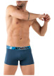 Thumbnail Lot de 3 boxers en coton bleus unis pourvus d'une taille élastiquée - Image 4