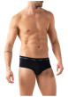 Thumbnail Lot de 3 slips en coton noirs unis pourvus d'une taille élastiquée - Image 3