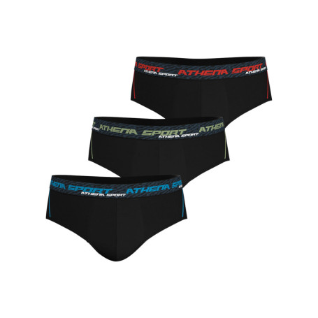 Lot de 3 slips noirs unis pourvus du nom de la...