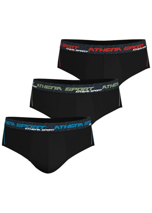 Lot de 3 slips noirs unis pourvus du nom de la marque imprimé