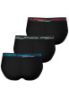 Thumbnail Lot de 3 slips noirs unis pourvus du nom de la marque imprimé - Image 2