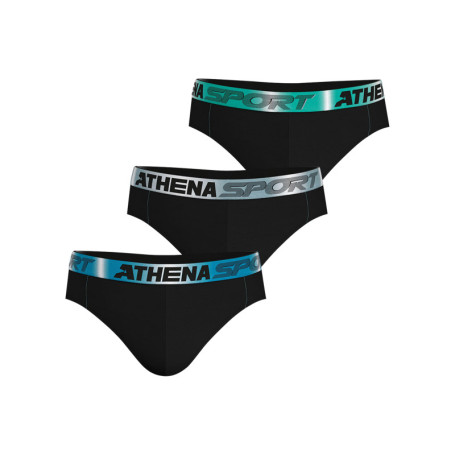 Lot de 3 slips en coton noirs unis avec le nom...