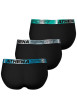 Thumbnail Lot de 3 slips en coton noirs unis avec le nom de la marque imprimé - Image 2