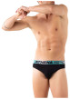 Thumbnail Lot de 3 slips en coton noirs unis avec le nom de la marque imprimé - Image 3