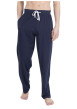 Thumbnail Pyjama long en coton marine uni pourvu d'une coupe droite et d'un col tunisien - Image 3