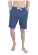 Thumbnail Pyjama court en coton bleu uni pourvu d'une coupe droite et d'un col tunisien - Image 3