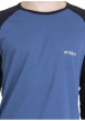 Thumbnail Pyjama long en coton bleu uni pourvu d'une coupe droite et d'un col rond - Image 5