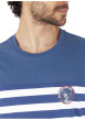 Thumbnail Pyjama court en coton bleu à rayures pourvu d'une coupe droite et d'un col rond - Image 5
