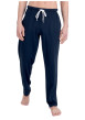 Thumbnail Pyjama long en coton bleu à rayures pourvu d'une coupe droite et d'un col v - Image 3
