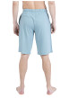 Thumbnail Pyjama court en coton bleu clair uni pourvu d'une coupe droite - Image 4