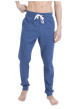 Thumbnail Pyjama long en coton bleu uni pourvu d'une poche plaquée sur le coeur - Image 3