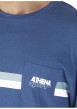 Thumbnail Pyjama long en coton bleu uni pourvu d'une poche plaquée sur le coeur - Image 5