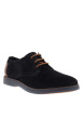 Thumbnail Derbies bleu marine à semelle plate avec des lacets ronds camel - Image 3