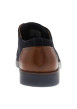 Thumbnail Derbies bleu marine à semelle plate avec des lacets ronds camel - Image 6