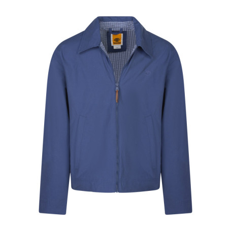 Blouson manches longues bleu indigo uni avec...