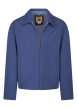 Thumbnail Blouson manches longues bleu indigo uni avec une coupe droite et un col à revers