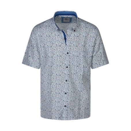 Chemise turquoise floral avec une coupe droite...
