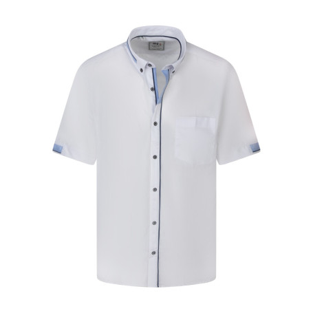 Chemise blanche unie à coupe droite avec un col...