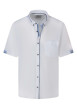 Thumbnail Chemise blanche unie à coupe droite avec un col boutonné et des manches courtes