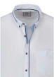Thumbnail Chemise blanche unie à coupe droite avec un col boutonné et des manches courtes - Image 3