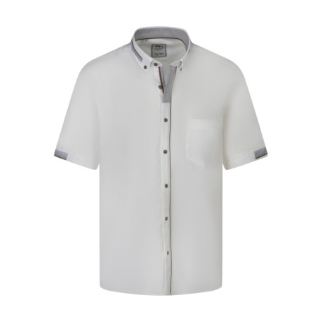 Chemise écrue unie avec une coupe droite et un...