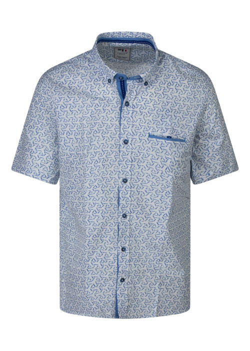 Chemise blanche à motifs avec une coupe droite et un col américain