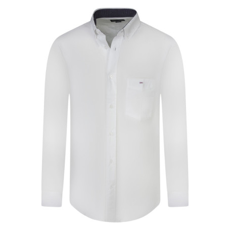 Chemise en coton blanche unie avec une coupe...