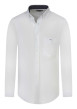 Thumbnail Chemise en coton blanche unie avec une coupe droite et un col américain