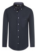 Thumbnail Chemise en coton marine uni avec une coupe droite et un col américain