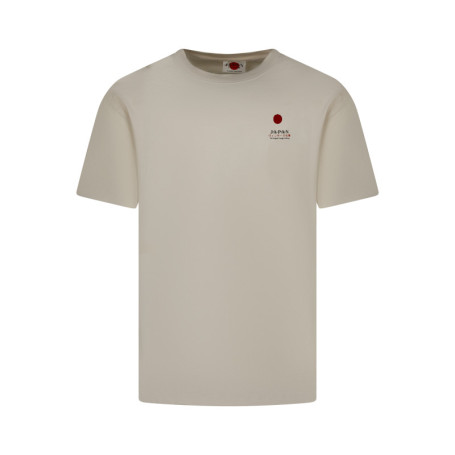 T-shirt en coton écru à coupe droite pourvu de...