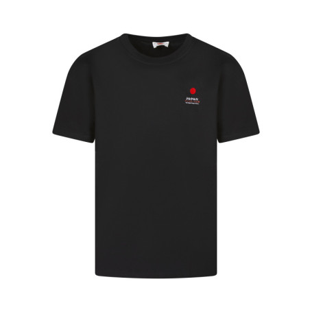 T-shirt en coton noir à coupe droite pourvu de...