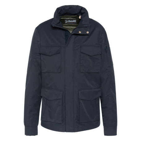 Parka marine à coupe droite pourvue d'un col...