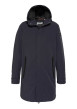 Thumbnail Manteau marine à coupe droite pourvu d'un col à capuche avec cordon de serrage