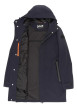 Thumbnail Manteau marine à coupe droite pourvu d'un col à capuche avec cordon de serrage - Image 5