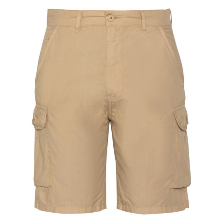 Short cargo en coton beige à coupe droite...